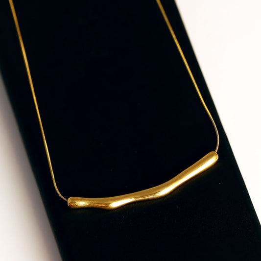 Minimal Abstract Gold Bar Necklace