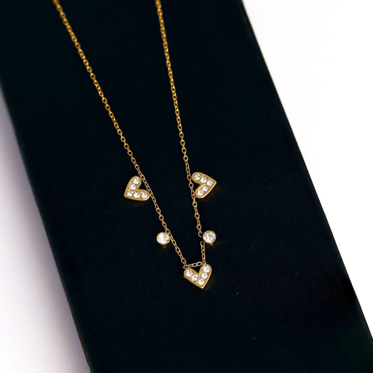 Multi Heart Charm Necklace