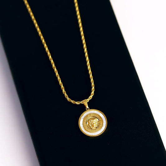 Gold Plated Medallion Pendant Necklace