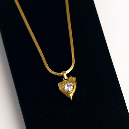 Golden Heart Pendant Necklace
