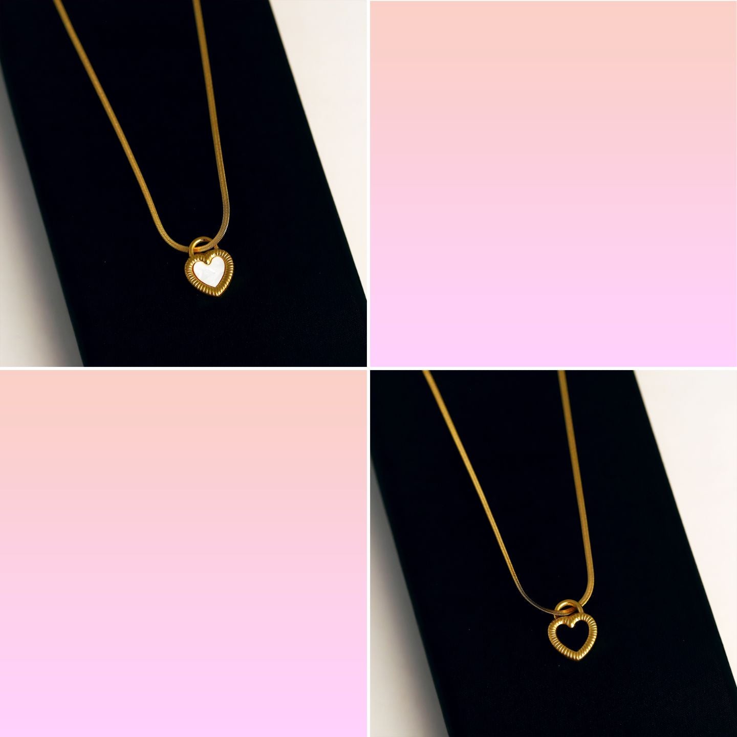 Double Side Heart Pendant Necklace