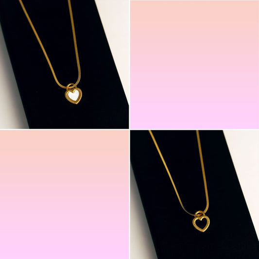 Double Side Heart Pendant Necklace