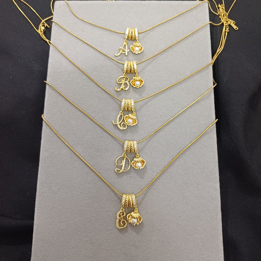 Golden Alphabet Charm Necklace