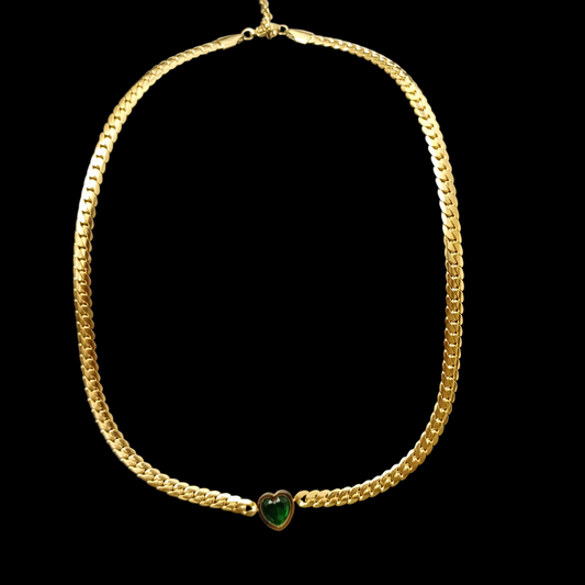 Golden Heart Chain Necklace