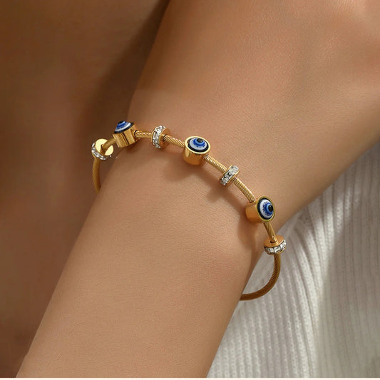 Evil Eye Charm Bracelet – Anti Tarnish Premium Golden Finish