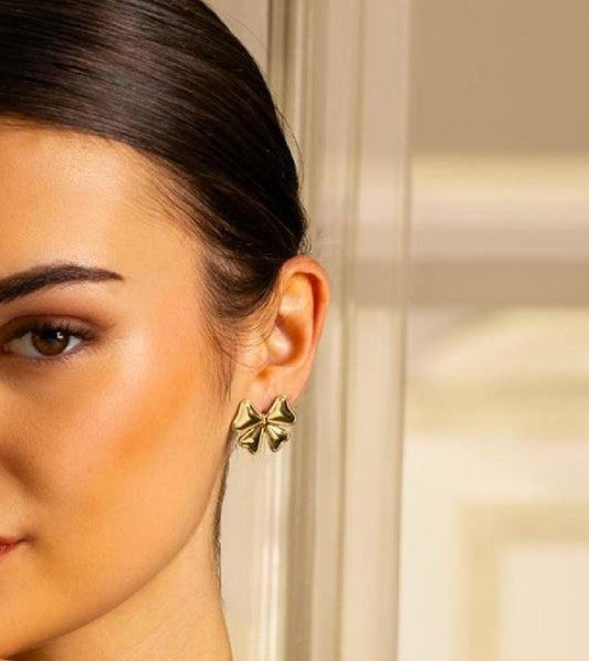 Gold Abstract Stud Earrings